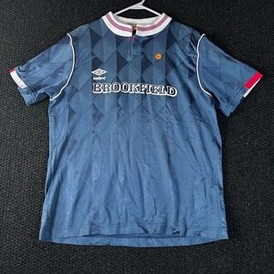 Vintage Umbro Retro Brookfield Soccer Jersey Football Shirt Sz XL Blue White Red
